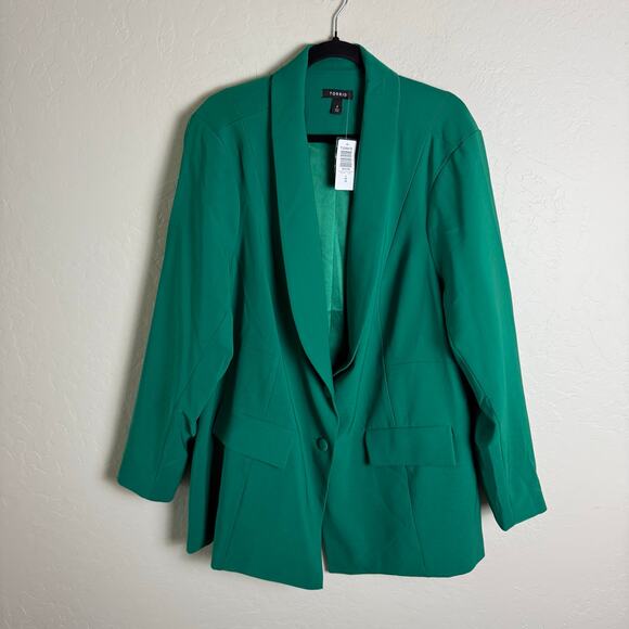 Torrid Green Studio Refined Crepe Classic Blazer 4X NWT 18652204 - Picture 3 of 16